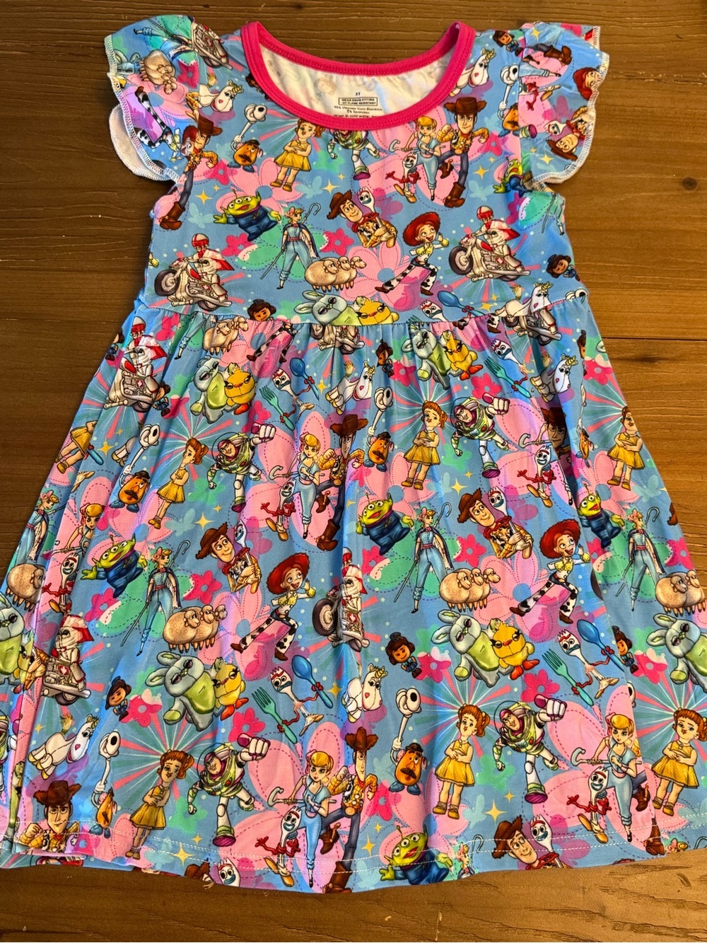 NWOT bamboo Girls Toy Story Dress with Pink Trim
